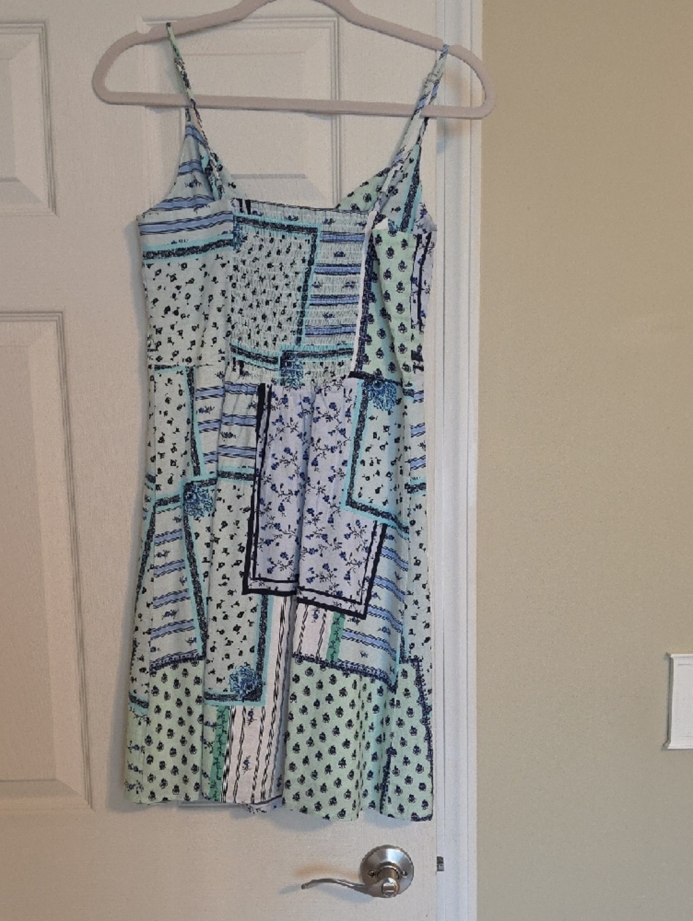 LOFT Light Blue & Mint Patchwork Floral Slip Dress - Picture 3 of 5